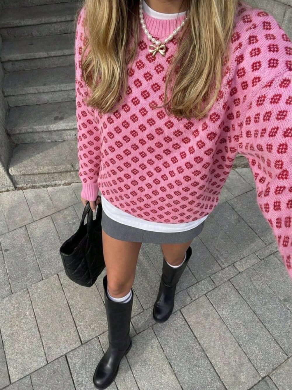 Multicolor Casual Women's Oversized Crew Neck Long Sleeve Knit Sweater
